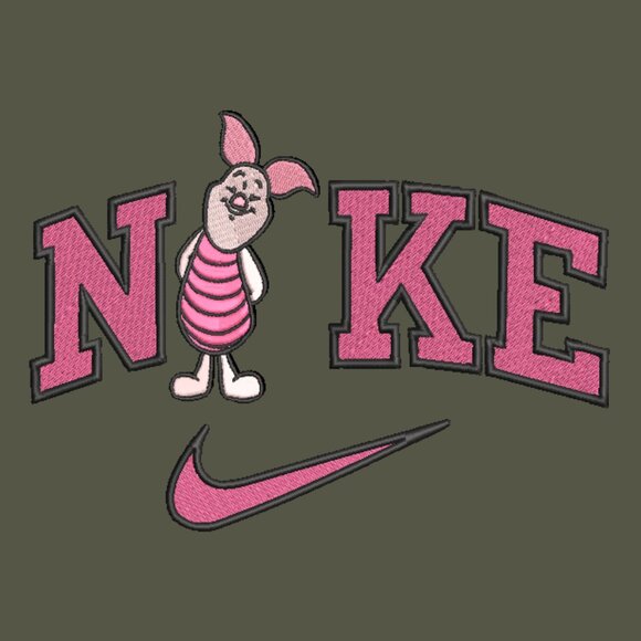 Nike Piglet Embroidered Adult Unisex Crewneck Sweatshirt Winnie Pooh - Picture 12 of 15